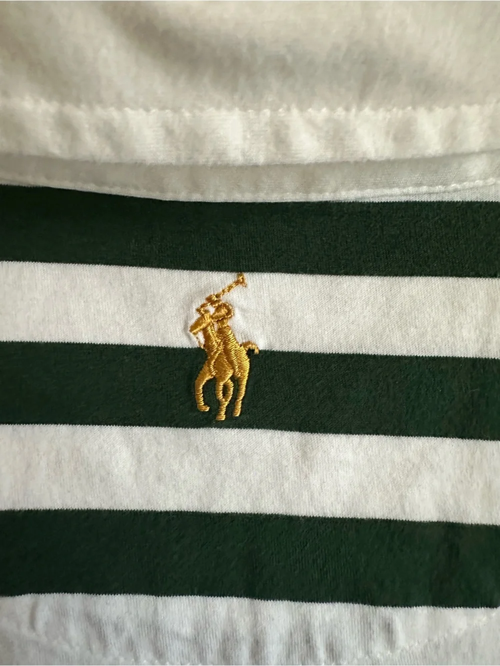 Ralph Lauren Green & White Striped Polo - us open merion golf official staff